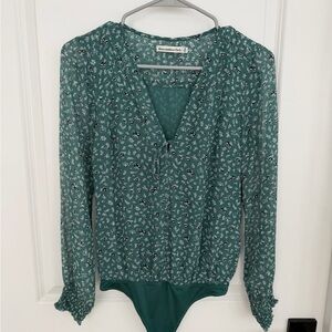 Abercrombie & Fitch Green Floral Bodysuit